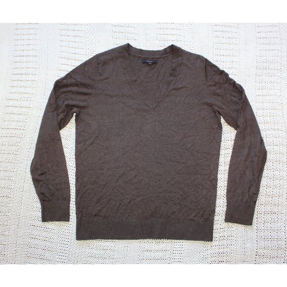 Quince Long Sleeve Sweatshirt Size M organic cotton Top Pull Over Brown Comfy - Picture 4 of 5